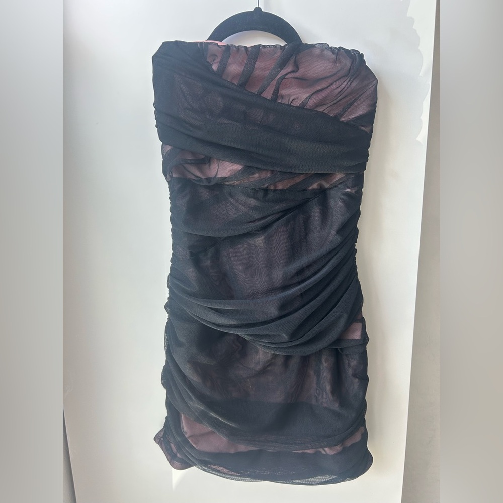 Speechless Strapless Black and Purple Dress